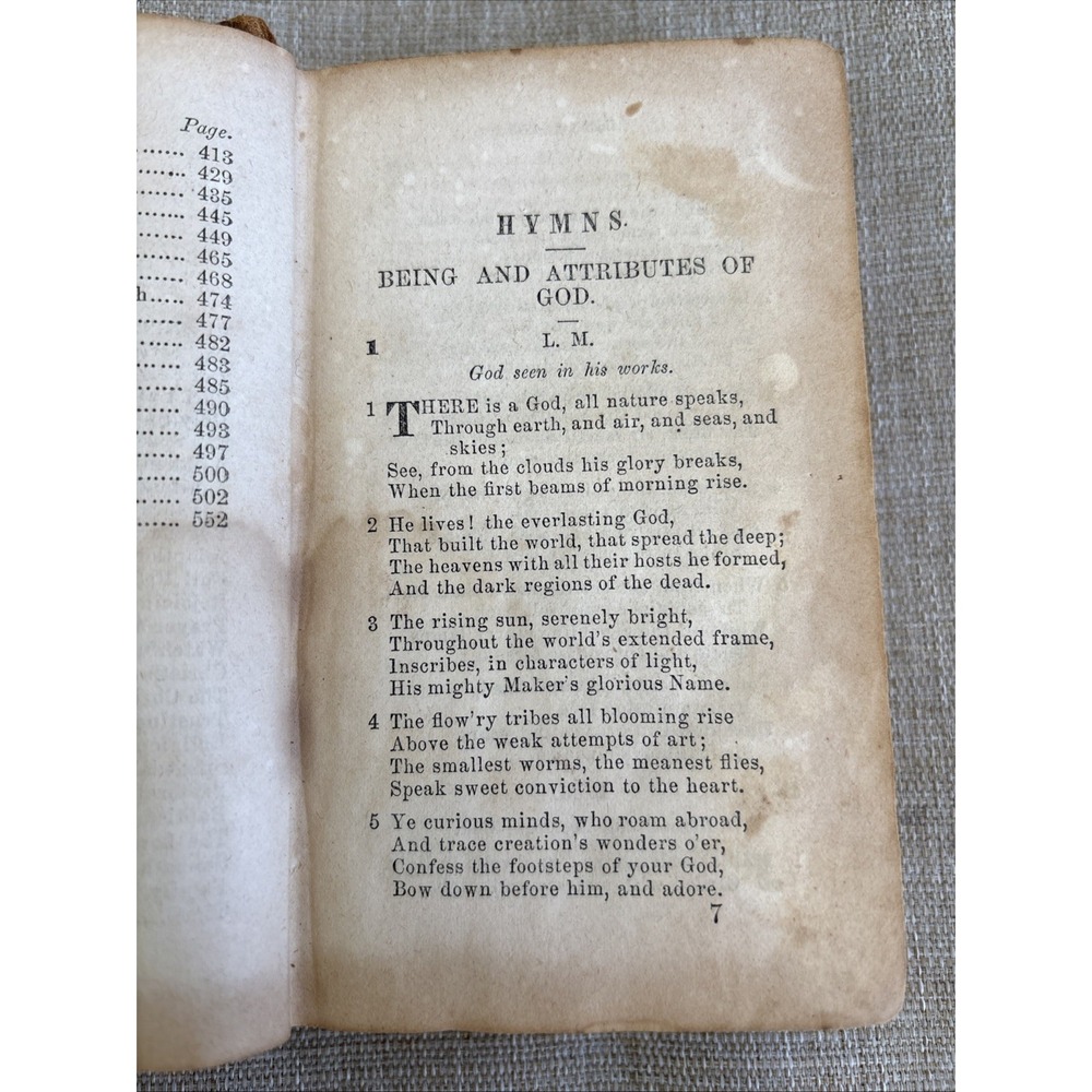 1861 antique EVANGELICAL HYMN BOOK owned SENSENSICH beartown pa lancaster bible